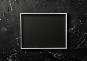 white border frame on black background blank template mockup chalkboard blackboard
