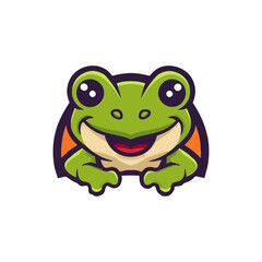Obraz premium frog mascot vector illustration an isolated white background