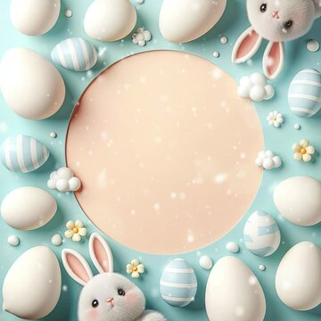 easter bunny with easter eggs