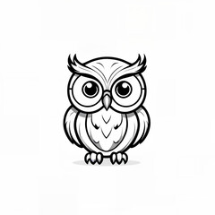 owl head minimalist logo