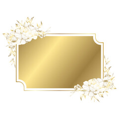 Gold white elegant flower frame