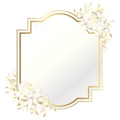Gold white elegant flower frame