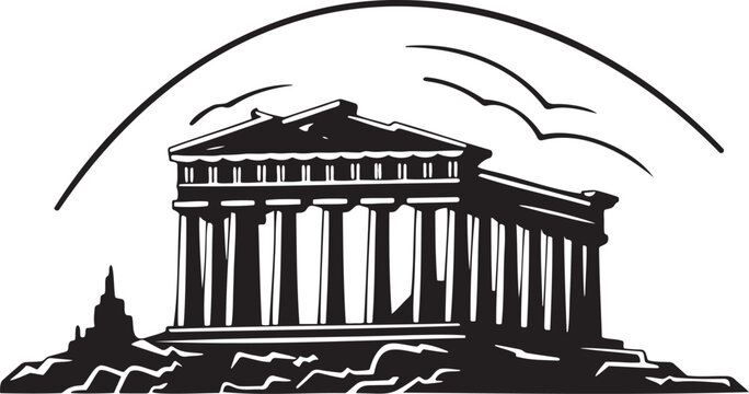 recommend clip art: Ancient Greek Parthenon Silhouette Vector EPS 10