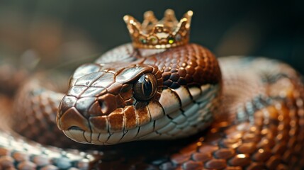 Fototapeta premium snake with a crown on its head.