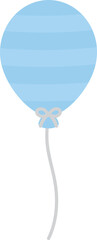 Cute pastel blue balloon doodle illustration. Baby and kids party decoration.