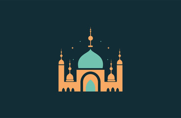 Premium luxury ramadan mosque logo template