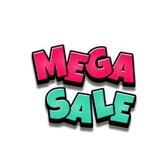 3D Mega sale text banner
