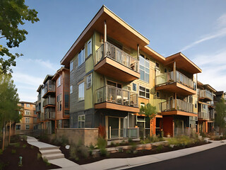 Sustainable Living" is exemplified in the architectural details of these eco-conscious multifamily homes.