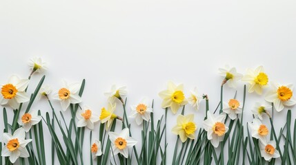 Fototapeta premium daffodils on white background.