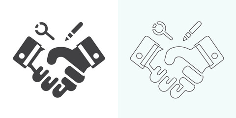 Handshake vector icon. Handshake icon set. business handshake. contact agreement