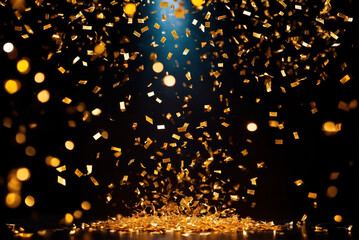 Golden crumbs sprinkled all over the center of the stage