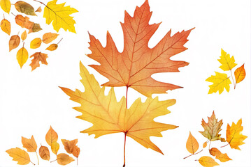 Fototapeta premium Close-up of withered yellow maple leaves
