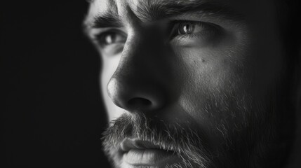 Obraz premium The weary expression of a man in his 30s reflecting on the career he always wanted but never pursued.