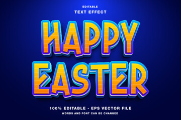 Naklejka na ściany i meble Happy Easter Day Editable Text Effect