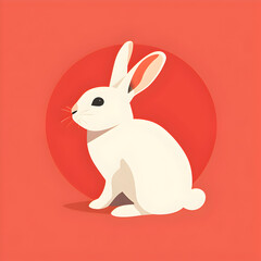 rabbit with heart vector logo 