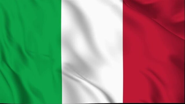 Italy Waving Flag, Italy Flag, Flag of Italy Waving Animation, Italy Flag 4K Footage