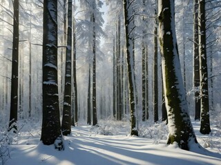 Snowy forest Generative AI