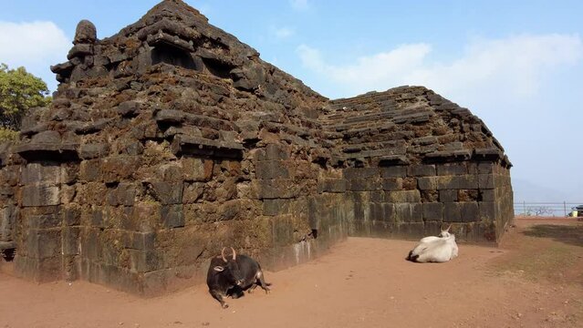29 Jan 2024, Mahabaleshwar, India, Krishnabai Temple, Mahabaleshwar, Krishnabai Temple in Mahabaleshwar is a temple built in 1888, dedicated to Lord Shiva, Overlooking the picturesque Krishna Valley.
