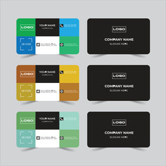 Fototapeta premium Modern business card template vector illustration front and back horizontal presentation creative corporate luxury elegant orientation with mockup presentation. 