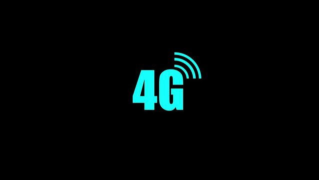 Abstract animated 4G network icon on background