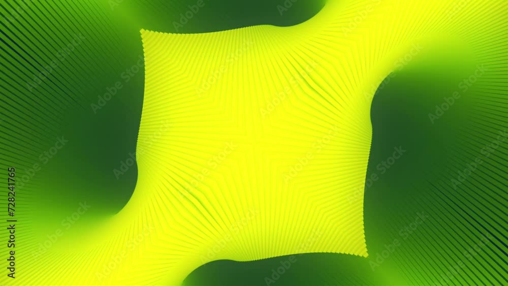 Poster Colorful loop animation on a green background. 3d rendering 4K