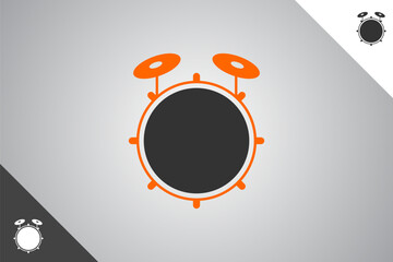 Drum logo. Minimal and modern logotype. Perfect logo for business related to band, musicians and singers industry. Isolated background. Vector eps 10.