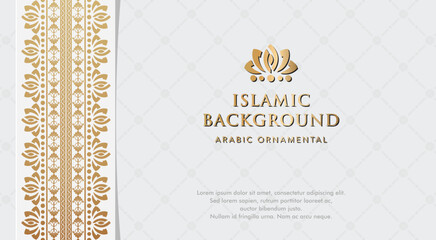 Golden Arabesque Ornament on Islamic Background