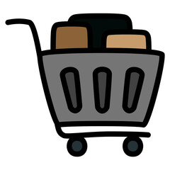 shopping cart filled outline icon
