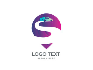 Modern template signal tracking and car app logo