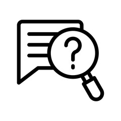 inquiry line icon illustration vector graphic. Simple element illustration vector graphic, suitable for app, websites, and presentations isolated on white background
