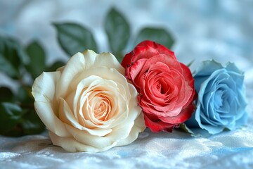 Rose Quartet A Colorful Bouquet for the Month of Love Generative AI