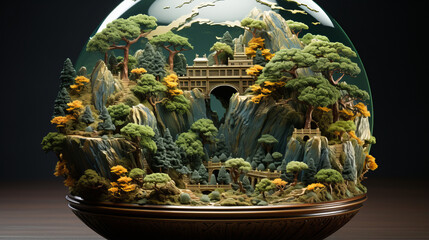 Enchanting Temples, Festive Architecture: Exploring the Charm of Christmas in Asian Culture, generative AI