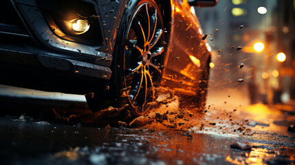 Fiery Glow: Embrace the Warmth of the Night with a Mesmerizing Flamescape, generative AI