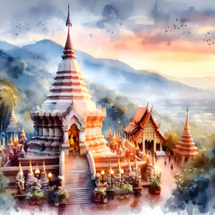 Paintings of the culture of Chiang Mai in Thailand - obrazy, fototapety, plakaty