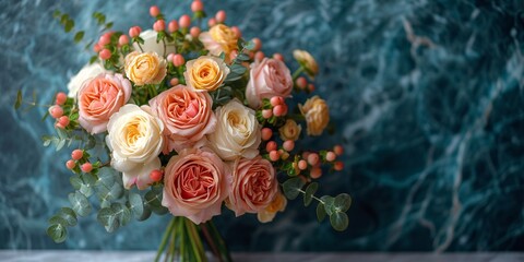Flower Power A Bouquet of Roses and Oranges for a Fresh and Vibrant Look Generative AI