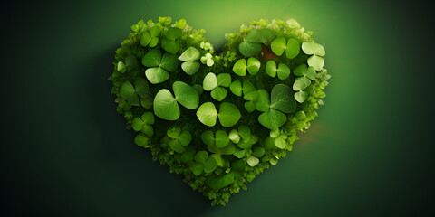Green heart made of leaves as a symbol of earth love ,,,Earth Love: Green Heart Made of Leaves