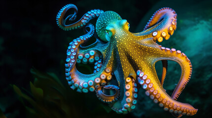 Fototapeta premium Close-up photo of an octopus underwater
