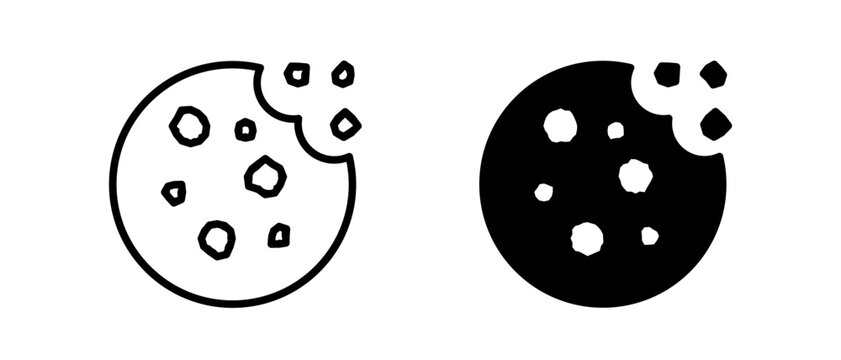 Web cookie icon vector set. Biscuit symbol