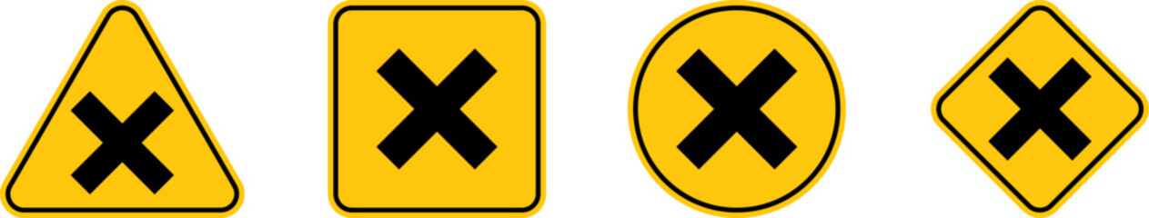 Obraz premium Sign Poison. Danger sign with skull. Toxic, electricity, Radioactive, CO2, EX, Magnet, radiation or chemical Warning icon. Danger Yellow triangle sign with skull and crossbones icon. Symbol of death.