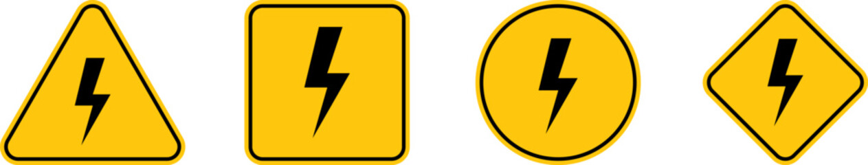 Sign Poison. Danger sign with skull. Toxic, electricity, Radioactive, CO2, EX, Magnet, radiation or chemical Warning icon. Danger Yellow triangle sign with skull and crossbones icon. Symbol of death.