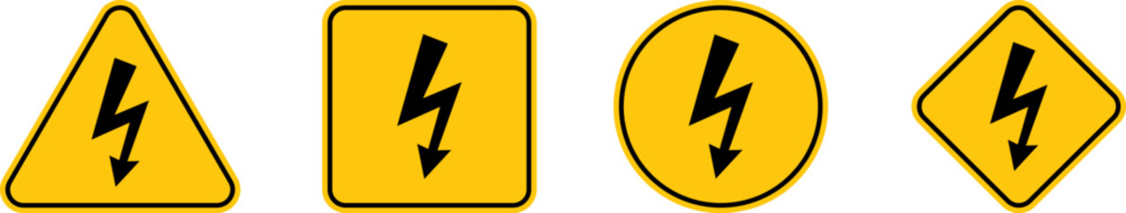 Sign Poison. Danger sign with skull. Toxic, electricity, Radioactive, CO2, EX, Magnet, radiation or chemical Warning icon. Danger Yellow triangle sign with skull and crossbones icon. Symbol of death.