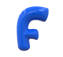 F Letter Blue 3D
