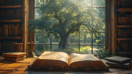 A Tree Grows Through a Book A Monthly Reading Challenge Generative AI