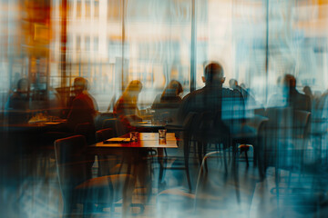 group of people silhouettes in conference room at meeting discussing business