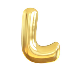 L Letter Gold 3D