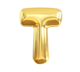 T Letter Gold 3D