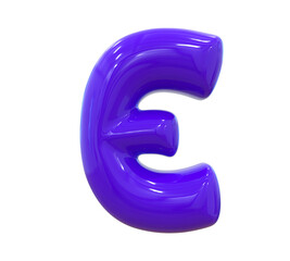 E Letter Purple 3D
