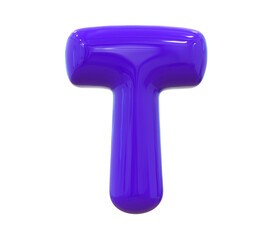 T Letter Purple 3D