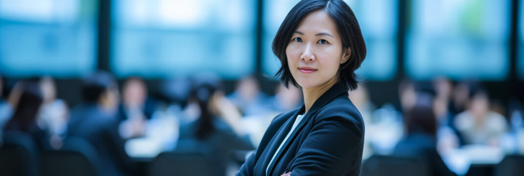 Asian businesswoman during a trining course
