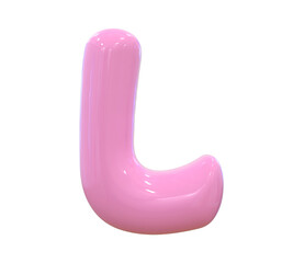 L Letter Pink 3D